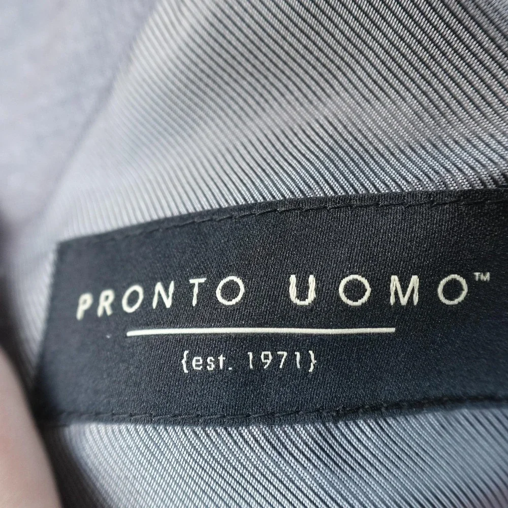 NEW Pronto Uomo Blazer Mens 42L Gray Button Sport Coat Suit Jacket Top Career